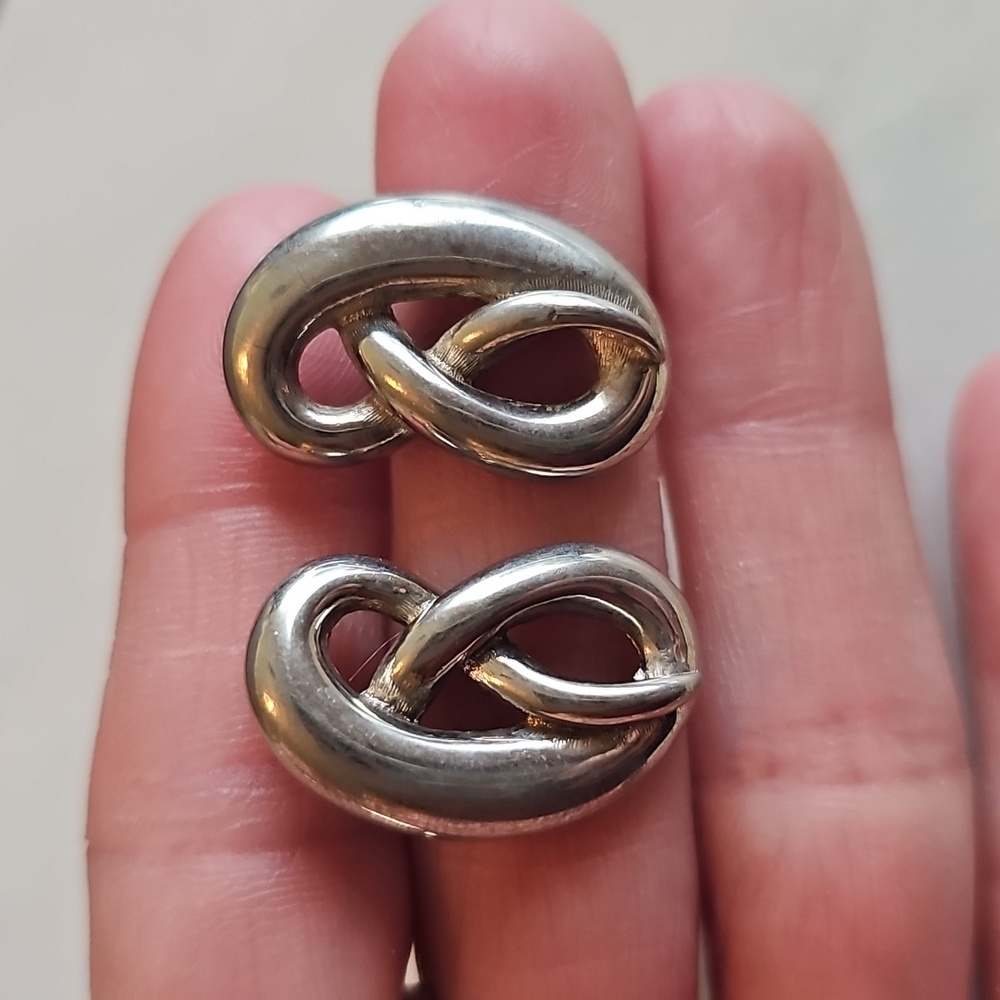 Givenchy Silvertone Knot Earrings